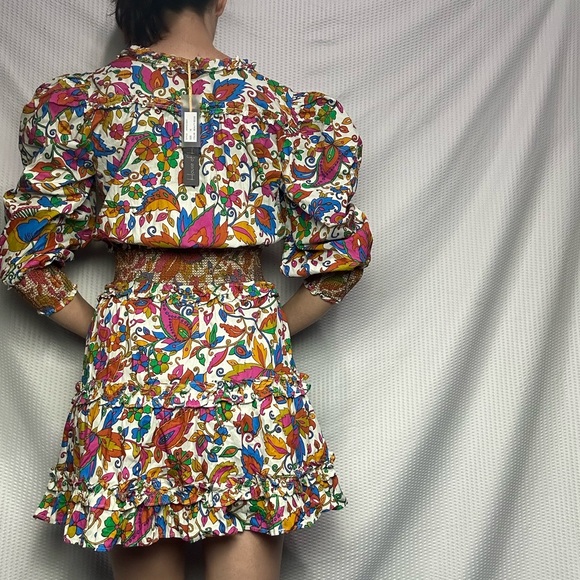 NWT House of Harlow 1960 puff Half sleeves Floral Dress - Picture 3 of 16